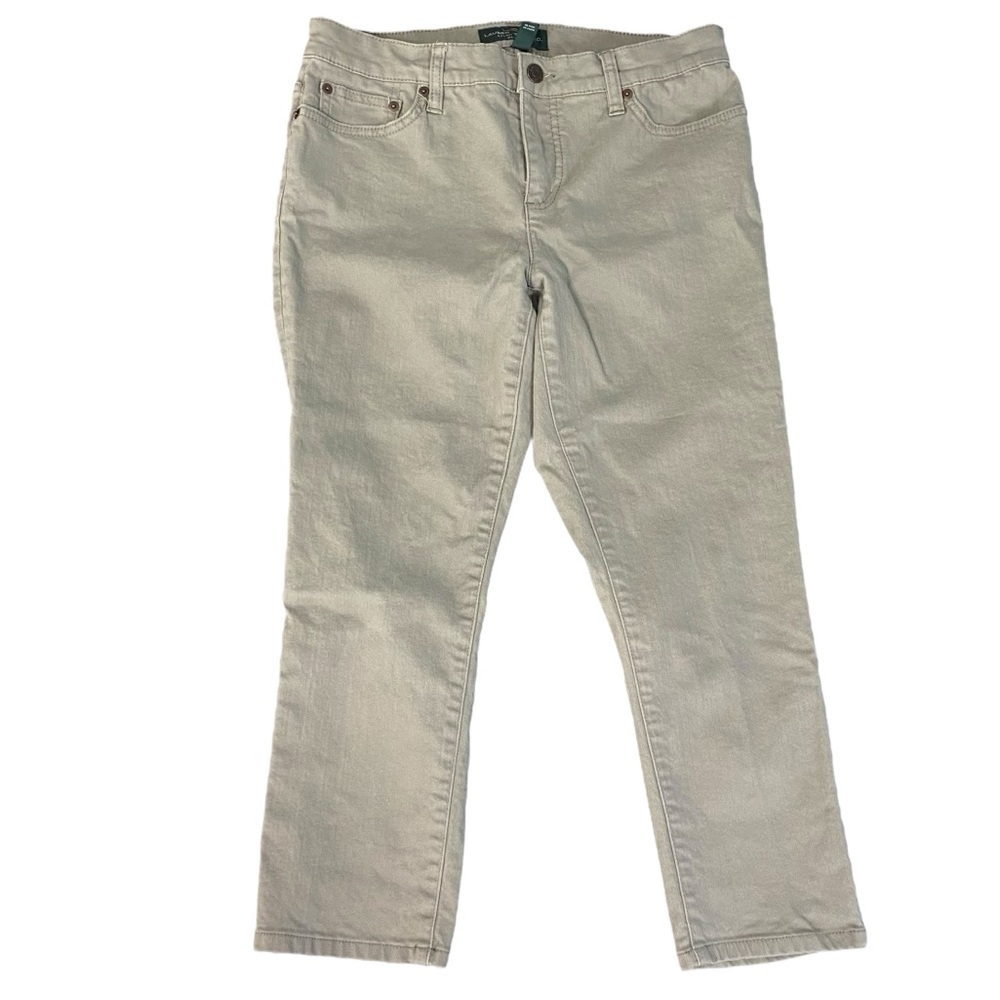 Lauren Jeans Co Lauren Ralph Lauren Green Denim Capri Pants Size 8P